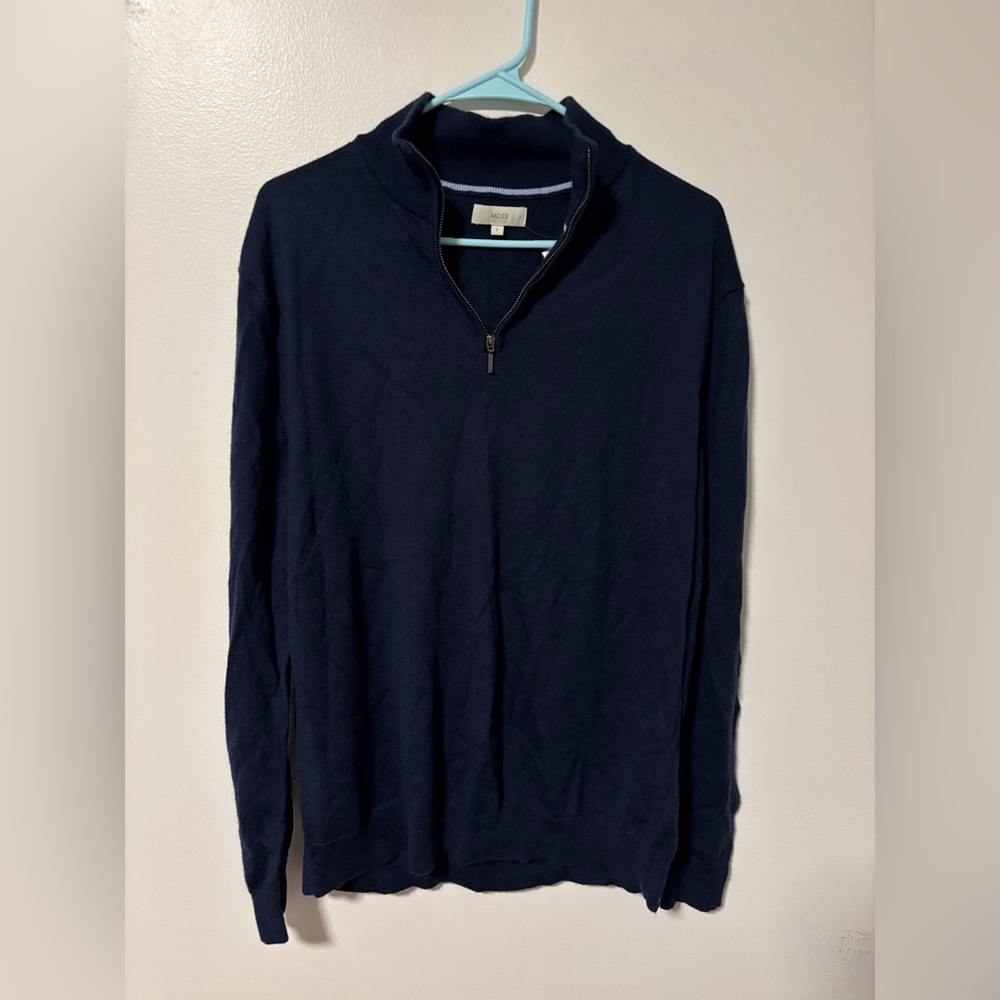 Moss Merino Wool Quarter Zip Jacket